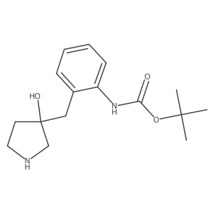 tert-butyl N-{2-[(3-hydroxypyrrolidin-3-yl)methyl]phenyl}carbamate结构式