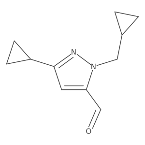 3-Cyclopropyl-1-(cyclopropylmethyl)-1H-pyrazole-5-carbaldehyde结构式