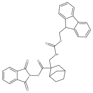 1,3-dioxo-2,3-dihydro-1H-isoindol-2-yl 2-[({[(9H-fluoren-9-yl)methoxy]carbonyl}amino)methyl]bicyclo[2.2.1]heptane-2-carboxylate结构式