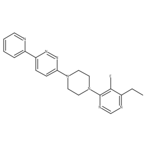 4-Ethyl-5-fluoro-6-{4-[6-(pyridin-2-yl)pyridazin-3-yl]piperazin-1-yl}pyrimidine结构式