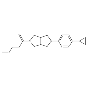 1-[2-(6-Cyclopropylpyridazin-3-yl)-1,3,3a,4,6,6a-hexahydropyrrolo[3,4-c]pyrrol-5-yl]pent-4-en-1-one结构式