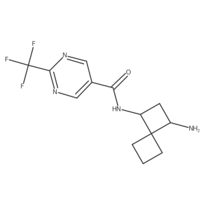 N-{3-aminospiro[3.3]heptan-1-yl}-2-(trifluoromethyl)pyrimidine-5-carboxamide Structure