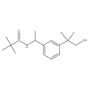 (R)-N-((S)-1-(3-(1,1-Difluoro-2-hydroxyethyl)phenyl)ethyl)-2-methylpropane-2-sulfinamide Structure