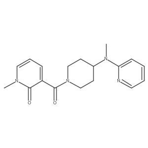 1-Methyl-3-{4-[methyl(pyridin-2-yl)amino]piperidine-1-carbonyl}-1,2-dihydropyridin-2-one Structure