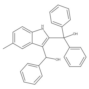 (3-(Hydroxy(phenyl)methyl)-5-methyl-1H-indol-2-yl)diphenylmethanol Structure