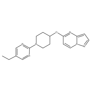 5-Ethyl-2-(4-{pyrazolo[1,5-a]pyrimidin-5-yloxy}piperidin-1-yl)pyrimidine结构式