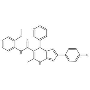 2-(4-chlorophenyl)-N-(2-methoxyphenyl)-5-methyl-7-(pyridin-3-yl)-4,7-dihydro-[1,2,4]triazolo[1,5-a]pyrimidine-6-carboxamide Structure