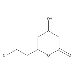 2H-Pyran-2-one, 6-(2-chloroethyl)tetrahydro-4-hydroxy-, (4R,6S)- Structure