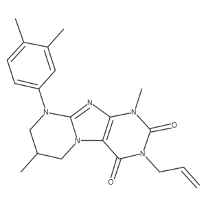 3-allyl-9-(3,4-dimethylphenyl)-1,7-dimethyl-6,7,8,9-tetrahydropyrimido[2,1-f]purine-2,4(1H,3H)-dione Structure