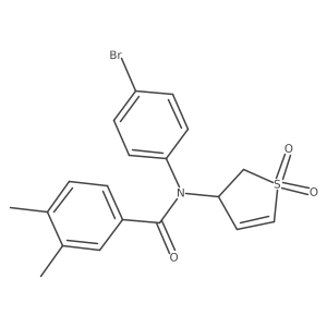N-(4-bromophenyl)-N-(1,1-dioxido-2,3-dihydrothiophen-3-yl)-3,4-dimethylbenzamide结构式