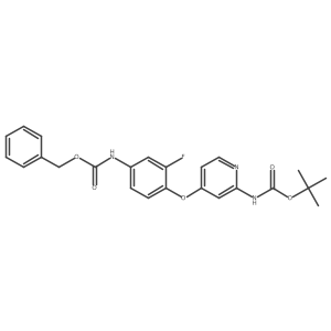 [4-(4-Benzyloxycarbonylamino-2-fluorophenoxy)pyridin-2-yl]carbamic acid tert-butyl ester Structure