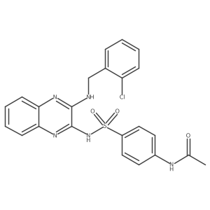 N-{4-[(3-{[(2-chlorophenyl)methyl]amino}quinoxalin-2-yl)sulfamoyl]phenyl}acetamide Structure