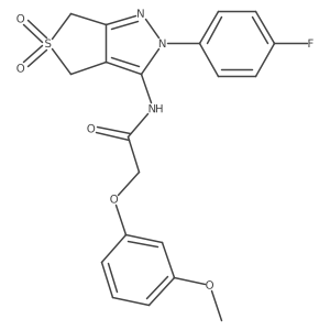 N-[2-(4-fluorophenyl)-5,5-dioxo-2H,4H,6H-5lambda6-thieno[3,4-c]pyrazol-3-yl]-2-(3-methoxyphenoxy)acetamide Structure