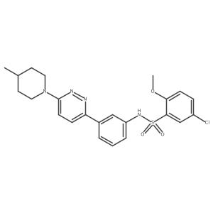5-chloro-2-methoxy-N-{3-[6-(4-methylpiperidin-1-yl)pyridazin-3-yl]phenyl}benzene-1-sulfonamide Structure