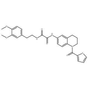 N1-(3,4-dimethoxyphenethyl)-N2-(1-(thiophene-2-carbonyl)-1,2,3,4-tetrahydroquinolin-6-yl)oxalamide结构式