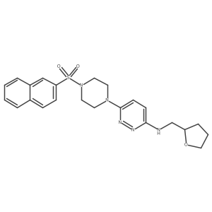 6-(4-(naphthalen-2-ylsulfonyl)piperazin-1-yl)-N-((tetrahydrofuran-2-yl)methyl)pyridazin-3-amine结构式