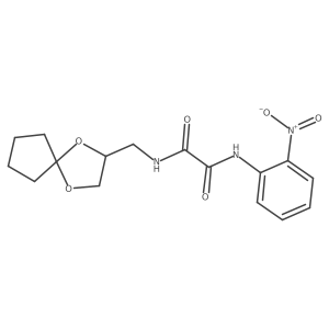 N1-(1,4-dioxaspiro[4.4]nonan-2-ylmethyl)-N2-(2-nitrophenyl)oxalamide结构式