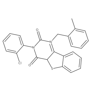 5-(2-Chlorophenyl)-3-[(2-methylphenyl)methyl]-8-thia-3,5-diazatricyclo[7.4.0.0^{2,7}]trideca-1(9),2(7),10,12-tetraene-4,6-dione结构式