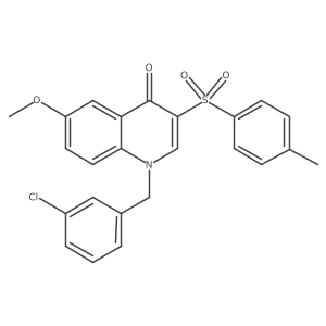 1-(3-chlorobenzyl)-6-methoxy-3-tosylquinolin-4(1H)-one结构式