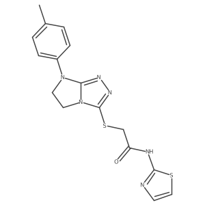 N-(thiazol-2-yl)-2-((7-(p-tolyl)-6,7-dihydro-5H-imidazo[2,1-c][1,2,4]triazol-3-yl)thio)acetamide Structure