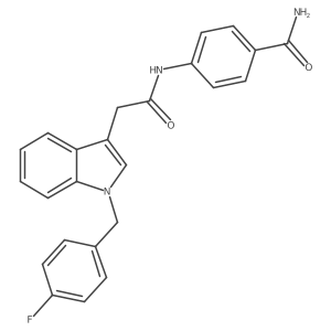 4-(2-(1-(4-fluorobenzyl)-1H-indol-3-yl)acetamido)benzamide结构式