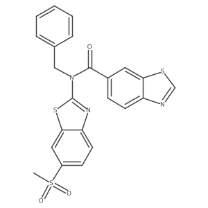 N-benzyl-N-(6-(methylsulfonyl)benzo[d]thiazol-2-yl)benzo[d]thiazole-6-carboxamide结构式