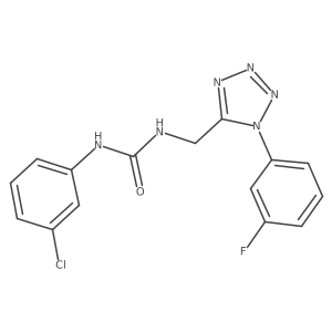 1-(3-chlorophenyl)-3-((1-(3-fluorophenyl)-1H-tetrazol-5-yl)methyl)urea结构式