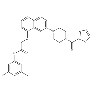 N-(3,5-dimethylphenyl)-2-((2-(4-(furan-2-carbonyl)piperazin-1-yl)quinolin-8-yl)oxy)acetamide Structure