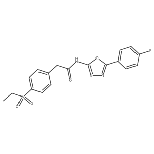 2-(4-(ethylsulfonyl)phenyl)-N-(5-(4-fluorophenyl)-1,3,4-oxadiazol-2-yl)acetamide结构式