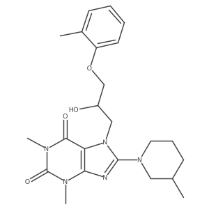 7-(2-hydroxy-3-(o-tolyloxy)propyl)-1,3-dimethyl-8-(3-methylpiperidin-1-yl)-1H-purine-2,6(3H,7H)-dione结构式