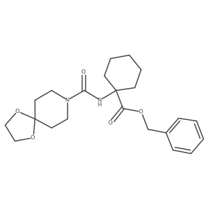 Benzyl 1-(1,4-dioxa-8-azaspiro[4.5]decane-8-carboxamido)cyclohexane-1-carboxylate结构式