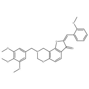 (Z)-2-(2-methoxybenzylidene)-8-(3,4,5-trimethoxybenzyl)-8,9-dihydro-2H-benzofuro[7,6-e][1,3]oxazin-3(7H)-one Structure