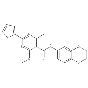 N-(2,3-dihydro-1,4-benzodioxin-6-yl)-4-methyl-6-(methylsulfanyl)-2-(thiophen-2-yl)pyrimidine-5-carboxamide Structure