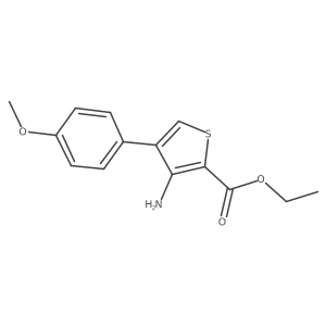 Ethyl 3-amino-4-(4-methoxyphenyl)thiophene-2-carboxylate结构式