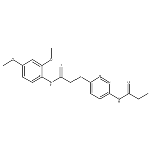 N-(6-((2-((2,4-dimethoxyphenyl)amino)-2-oxoethyl)thio)pyridazin-3-yl)propionamide结构式