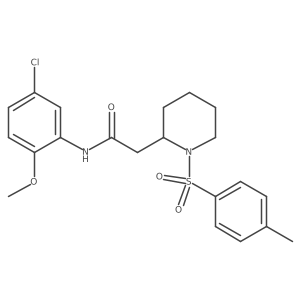N-(5-chloro-2-methoxyphenyl)-2-(1-tosylpiperidin-2-yl)acetamide结构式