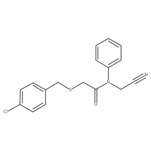 2-{[(4-chlorophenyl)methyl]sulfanyl}-N-(cyanomethyl)-N-phenylacetamide结构式