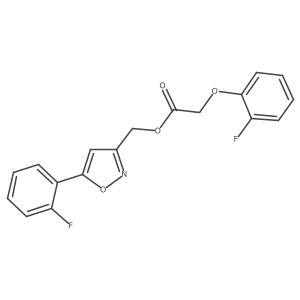 (5-(2-Fluorophenyl)isoxazol-3-yl)methyl 2-(2-fluorophenoxy)acetate结构式