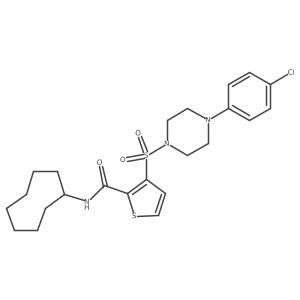 3-{[4-(4-chlorophenyl)piperazin-1-yl]sulfonyl}-N-cyclooctylthiophene-2-carboxamide Structure