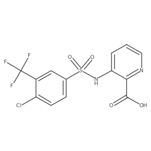 3-(4-Chloro-3-trifluoromethyl-benzenesulfonylamino)-pyridine-2-carboxylic acid结构式