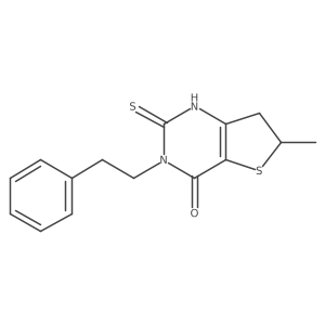 2-mercapto-6-methyl-3-phenethyl-6,7-dihydrothieno[3,2-d]pyrimidin-4(3H)-one结构式