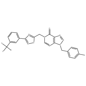 Cc1ccc(Cn2nnc3c(=O)n(Cc4nc(-c5cccc(C(F)(F)F)c5)no4)cnc32)cc1结构式