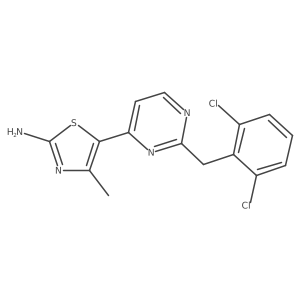 5-(2-(2,6-Dichlorobenzyl)pyrimidin-4-yl)-4-methylthiazol-2-amine结构式