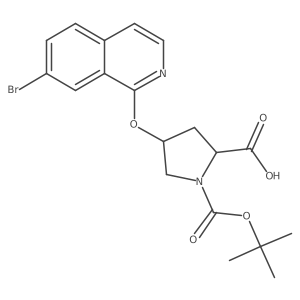 (2S,4R)-4-((7-Bromoisoquinolin-1-yl)oxy)-1-(tert-butoxycarbonyl)pyrrolidine-2-carboxylic acid Structure