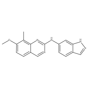 N-1H-indazol-6-yl-7-methoxy-8-methyl-2-quinazolinamine结构式