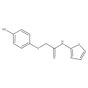 2-((4-Hydroxyphenyl)thio)-N-(thiazol-2-yl)acetamide结构式