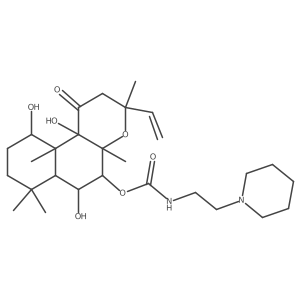 [(3R,4aR,5S,6S,6aS,10S,10aR,10bS)-3-ethenyl-6,10,10b-trihydroxy-3,4a,7,7,10a-pentamethyl-1-oxo-5,6,6a,8,9,10-hexahydro-2H-benzo[f]chromen-5-yl] N-(2-piperidin-1-ylethyl)carbamate Structure