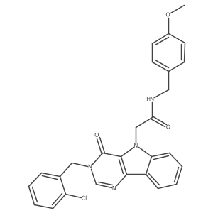 2-(3-(2-chlorobenzyl)-4-oxo-3H-pyrimido[5,4-b]indol-5(4H)-yl)-N-(4-methoxybenzyl)acetamide Structure