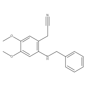 4,5-Dimethoxy-2-[(phenylmethyl)amino]benzeneacetonitrile Structure