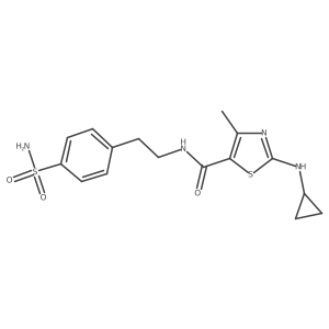 2-(cyclopropylamino)-4-methyl-N-[2-(4-sulfamoylphenyl)ethyl]-1,3-thiazole-5-carboxamide结构式